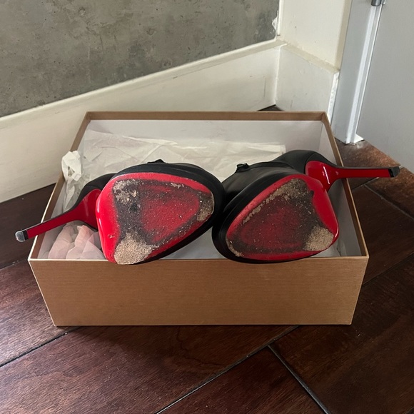 Christian Louboutin Bella Top 120 Ankle Boot Bootie Calf Black Size 38 - Picture 2 of 16